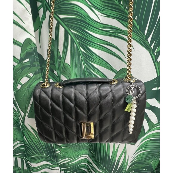 PLANT LADY Bag Charm Keychain Multi MONSTERA Pendant Suede Tassel Faux Pearls - Picture 4 of 17